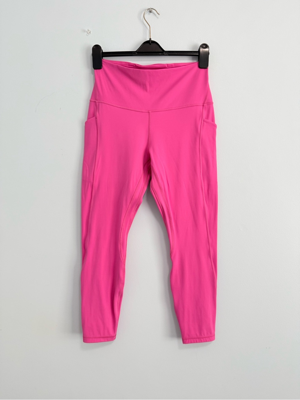 Lululemon High Rise 7/8 Leggings Hot Pink Size 10 Side Pockets